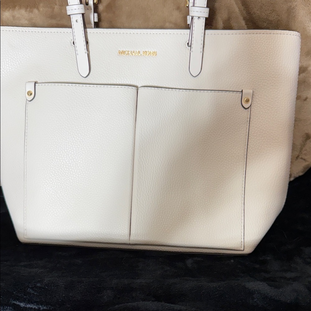 NWT Michael Kors Off-White Double Pocket Tote